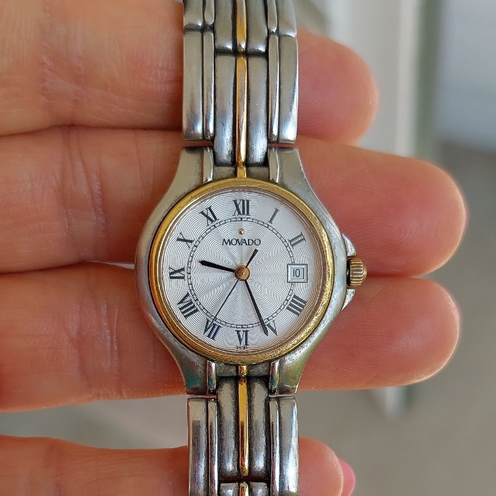 Movado Two-Tone Roman Numeral Watch Working